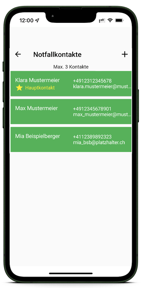 1. Lebenszeichen-App Notfallkontakte einrichten